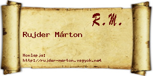 Rujder Márton névjegykártya