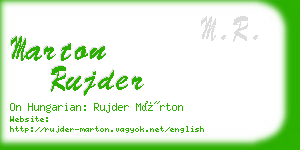 marton rujder business card